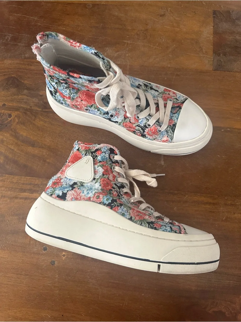 R13 Floral Canvas High-Top Platform Sneakers Nordstrom Exclusive ladies size‎ 9